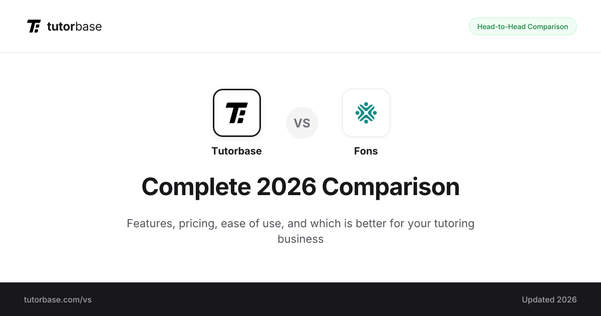 Tutorbase vs Fons (2026): Complete Comparison for Tutoring Businesses ...